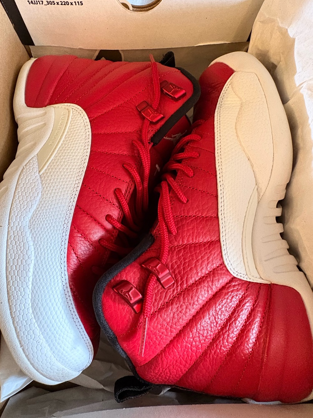 Jordan Kids Red and White High-Top Basketball Sneakers